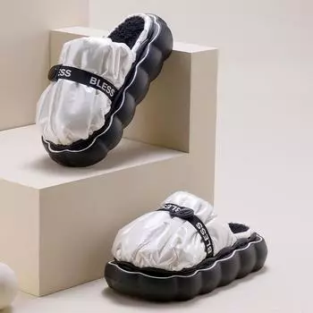 Женская обувь, зима 2022, новые поступления, женские меховые шлепанцы, домашние хлопковые тапочки на плоской платформе, дизайнерские плюшевые теплые туфли для спальни 36-37 розовый