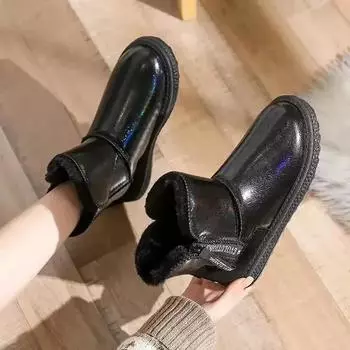 Женская обувь зима 2024 года плюс теплые полувысокие женские зимние сапоги до середины голени новинка не скользкие удобные и элегантные шикарные ПУ 35