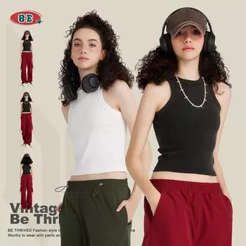 Женская одежда 2024 Весна/Лето Тяжелая промышленность жилет в стиле хип-хоп джаз с пикантной нижней частью для женщин для женщин S белый