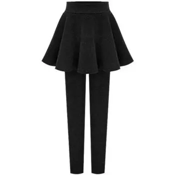 Женская одежда больших размеров для полных людей 100 кг, весенние, осенние и зимние, тонкие/бархатные, поддельные, двухкомпонентные леггинсы, женская юбка-зонтик, бедра, юбка, брюки M