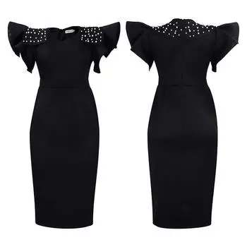 Женская одежда большого размера с разрезом и бисером, с круглым вырезом, платье, с рюшами и рукавами S вино красного