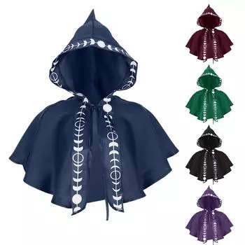 Женская одежда COS на Хэллоуин, плащ смерти, плащ с капюшоном One Size винный