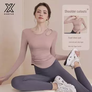 Женская одежда для йоги и фитнеса 2025 года: Облегающие спортивные топы для бега, тренировок и пилатеса M