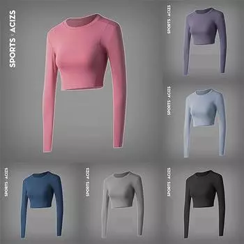 Женская одежда для йоги телесного цвета, эластичная однотонная персиковая футболка с подтяжкой бедер, короткий топ для йоги, женская нижняя рубашка, спортивная одежда, одежда для фитнеса XL розовый