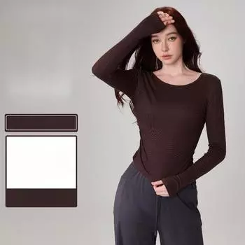 Женская одежда для йоги, топы с длинными рукавами, тренировочная одежда, одежда для бега и фитнеса S