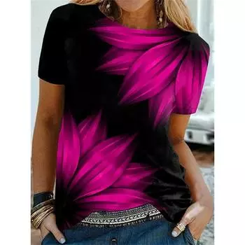 Женская одежда Футболка с принтом для женщин Футболка большого размера Молодежная женская одежда Футболки с коротким рукавом с изображением животных Рубашки и блузки S