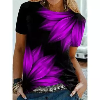 Женская одежда Футболка с принтом для женщин Футболка большого размера Молодежная женская одежда Футболки с коротким рукавом с изображением животных Рубашки и блузки S