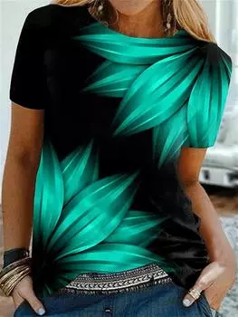 Женская одежда Футболка с принтом для женщин Футболка большого размера Молодежная женская одежда Футболки с коротким рукавом с изображением животных Рубашки и блузки S