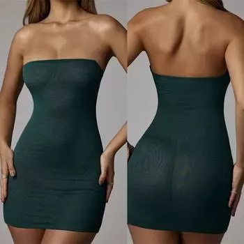 Женская одежда из марли с запахом на бедрах Платье без рукавов с защитой от проникновения Короткая юбка S