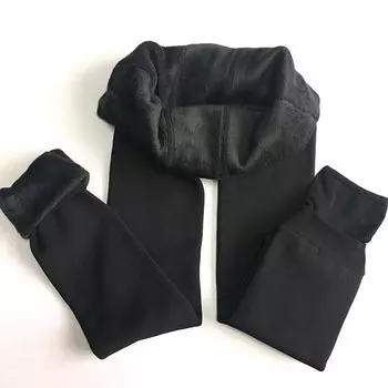 Женская одежда конфетные цвета женские брюки бархатные толстые теплые леггинсы для зимы женские супер эластичные женские леггинсы one size чёрный