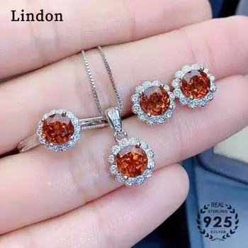 Женская одежда Lindon, комплект ювелирных изделий, кольцо, серьги, ожерелье, вечерние