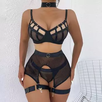 Женская одежда новая перспективная сетка тяжелое мастерство со стальным кольцом слинг сексуальное нижнее белье 2263 S