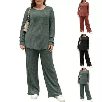 Женская одежда однотонный сексуальный повседневный тонкий новый модный женский темпераментный костюм из двух частей XXXXL