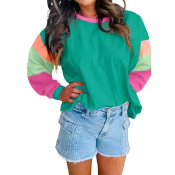 Женская одежда, осенне-зимний Хэллоуин, круглый вырез, длинный рукав, большой свободный плюшевый утолщенный свитер, топ M