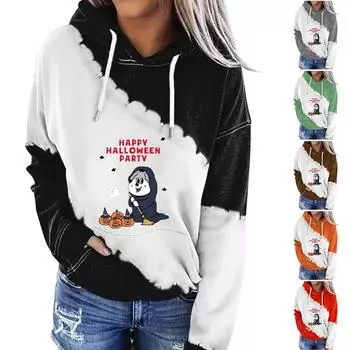 Женская одежда, осенне-зимний Хэллоуин, круглый вырез, длинный рукав, большой свободный плюшевый утолщенный свитер, топ XL оранжевый