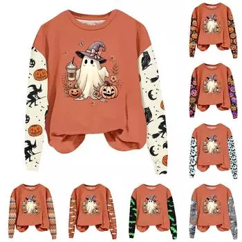 Женская одежда, осенне-зимний Хэллоуин, круглый вырез, длинный рукав, большой свободный плюшевый утолщенный свитер, топ M фиолетовый