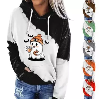 Женская одежда, осенне-зимний Хэллоуин, круглый вырез, длинный рукав, большой свободный плюшевый утолщенный свитер, топ L чёрный