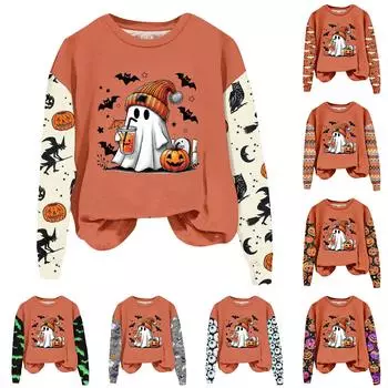 Женская одежда, осенне-зимний Хэллоуин, круглый вырез, длинный рукав, большой свободный плюшевый утолщенный свитер, топ M жёлтый