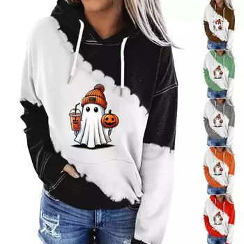 Женская одежда, осенне-зимний Хэллоуин, круглый вырез, длинный рукав, большой свободный плюшевый утолщенный свитер, топ L