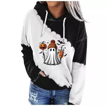 Женская одежда, осенне-зимний Хэллоуин, круглый вырез, длинный рукав, большой свободный плюшевый утолщенный свитер, топ XXXXL чёрный