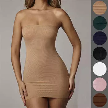 Женская одежда Платье без рукавов с защитой от проникновения Короткая юбка Платье с газовым покрытием и обхватом бедер S