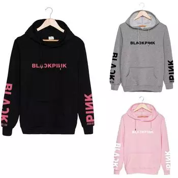 Женская одежда Ready Stcok Однотипная блузка с длинными рукавами и капюшоном Топы L чёрный