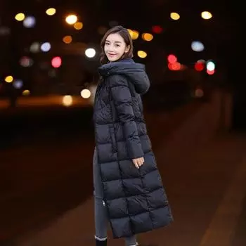 Женская одежда с хлопковой подкладкой средней и длинной длины 2024 года, облегающая одежда с хлопковой подкладкой, удлиненная куртка, куртка с хлопковой подкладкой S