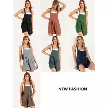 Женская одежда с карманами из хлопка и льна, свободные и повседневные, утягивающие и широкие шорты для женщин S чёрный