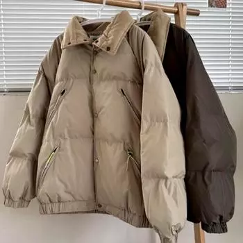 Женская одежда с подкладкой, пуховое зимнее пальто, парка, куртка для женщин, уличная одежда, теплая корейская одежда, ветровка на молнии M хаки