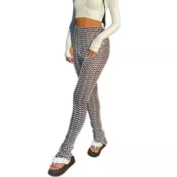 Женская одежда, сексуальные брюки с высокой талией и гофрированными ягодицами, уличная одежда, узкие брюки S