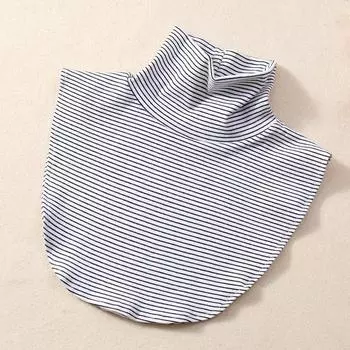 Женская одежда, украшение, съемный полосатый хлопковый искусственный воротник, водолазка, эластичная защита шеи