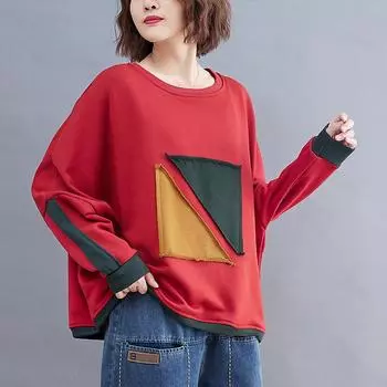 Женская одежда, весенне-осенняя повседневная женская одежда, футболки с длинными рукавами и нашивками, женские модные топы, пуловеры one size жёлтый