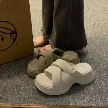 Женская одежда весна-лето новые модные повседневные босоножки на высоком каблуке 35