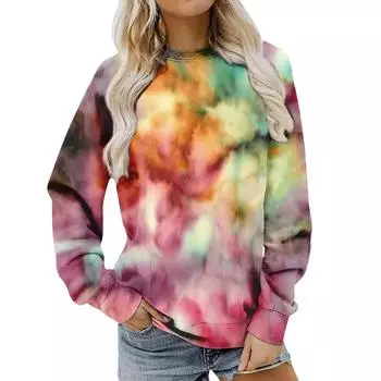 Женская одежда Зимний Хэллоуин Круглый вырез Длинный рукав Большой свободный плюшевый утолщенный свитер Топ M фиолетовый