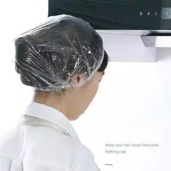 Женская одноразовая шапочка для душа, пластиковая водонепроницаемая шапочка для головы, розовая для спа-салона, краска для волос в отеле, эластичная шапочка для волос, 100 шт./набор синий