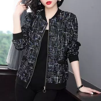 Женская однослойная короткая повседневная куртка на молнии на весну и осень, облегающая деловая куртка 4XL