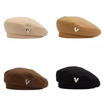 Женская однотонная элегантная берета в британском стиле, ретро темпераментная осень/весна, шляпа художника, уличная повседневная универсальная кепка