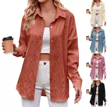 Женская однотонная блузка с длинным рукавом на пуговицах, элегантные рубашки XXL чёрный