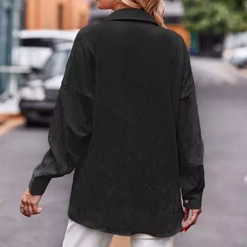 Женская однотонная блузка с длинным рукавом на пуговицах, элегантные рубашки S