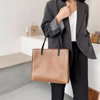 Женская однотонная большая вместительная сумка-тоут для отдыха из искусственной кожи с магнитной пряжкой, сумки через плечо One Size белый