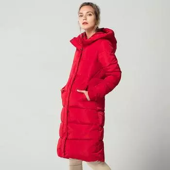 Женская однотонная длинная теплая осенне-зимняя куртка с капюшоном, пальто M-XXXL L чёрный