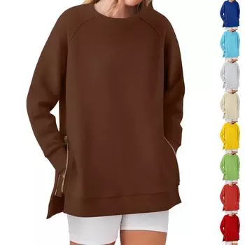 Женская однотонная двойная толстовка с длинными рукавами и круглым вырезом, повседневная удобная свободная легкая женская толстовка XXXL зелёный