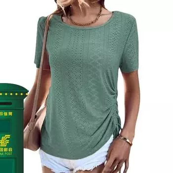 Женская однотонная дышащая летняя повседневная футболка, блузка, топ S белый