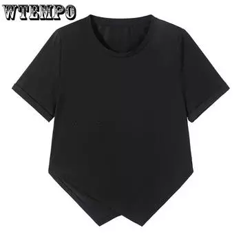 Женская однотонная футболка большого размера с короткими рукавами и v-образным вырезом, модная свободная футболка с короткими рукавами