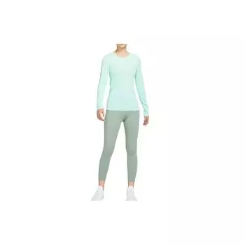 Женская однотонная футболка с длинным рукавом Nike Slim Fit, зеленая DD0594-379 XL