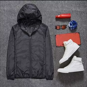 Женская однотонная куртка с капюшоном и длинными рукавами, ветровка, солнцезащитная куртка, спортивная куртка на открытом воздухе L