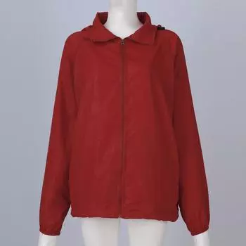 Женская однотонная куртка с капюшоном и длинными рукавами, ветровка, солнцезащитная куртка, спортивная куртка на открытом воздухе XL красный