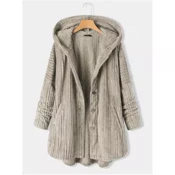 Женская однотонная куртка свободного покроя с капюшоном, однобортная, с длинным рукавом, теплая, большого размера, осень и зима 8XL белый