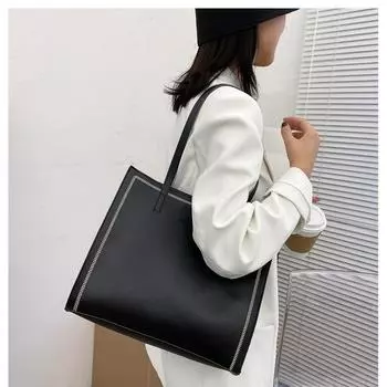 Женская однотонная квадратная сумка-тоут с магнитной пряжкой для отдыха, большая вместимость, сумки через плечо из искусственной кожи One Size белый