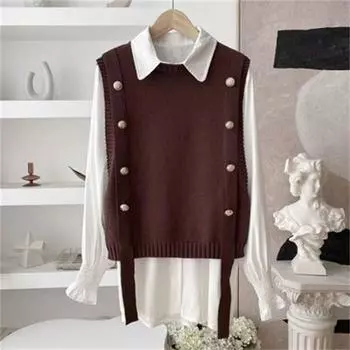 Женская однотонная майка без рукавов с круглым вырезом на весну и осень 3XL